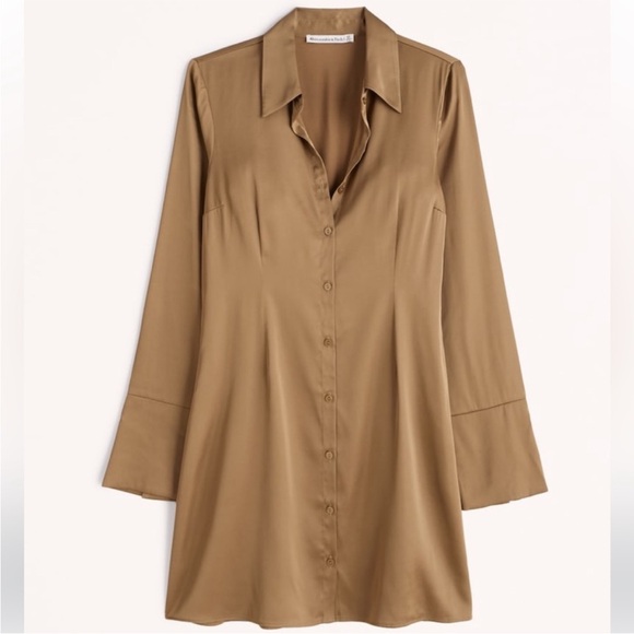 Abercrombie & Fitch Dresses & Skirts - Abercrombie & Fitch Satin Mini Shirt Dress - Copper